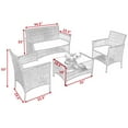 thumbnail image 2 of Costway 4pcs Patio Rattan Furniture Set Outdoor  Garden Table Chair Shelf W/ Cushions, 2 of 9