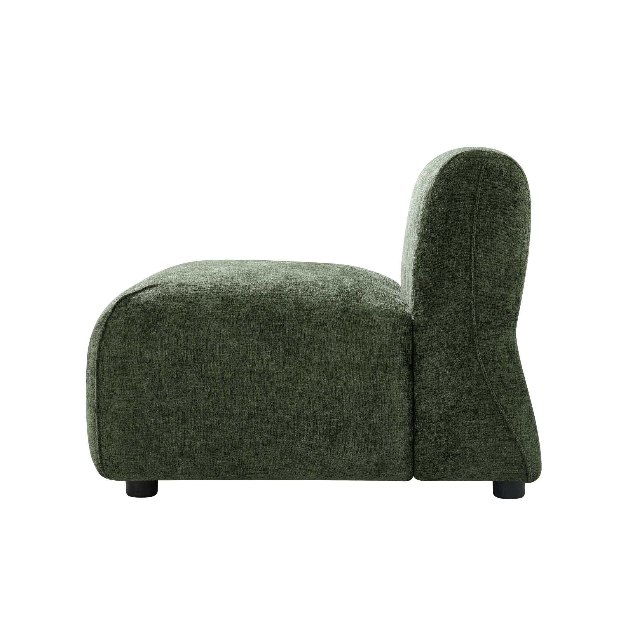 Christopher Knight Home 32"D Modern Curved Upholstered Armless Accent Chair, Plush Green Seat