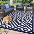 thumbnail image 1 of Outdoor Rug x Reversible Mats Outdoor Area Rug Plastic Straw Rug Geometric Rv Mat for Patio Camping Rv Picnic Backyard Deck Balcony Porch Beach Trailer ( ), 1 of 7