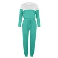 thumbnail image 5 of BLOCLOALO 2 Piece Lounge Set Pullover Crewneck Sweater Women's Outfit Crewneck Pullover Tops and Long Pants Sweatsuits with Sweatpants Long Sleeve Tops Drawstring Pants Comfy Lounge Set Mint Green Xxl, 5 of 5