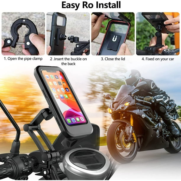 SURJDE Bike Phone Mount Waterproof Motorcycle Phone Mount 360 Rotatable Bike Phone Holder for iPhone 13 12 11 pro Max pro Mini se xs xr All 4.7 6.7 Cell Phones Walmart