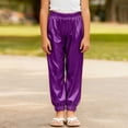 thumbnail image 2 of Hessimy Girls Sweatpants Kids Baggy Cargo Pants Athletic Drawstring Jogger Pants with Pockets(Purple,9-10 Years), 2 of 6