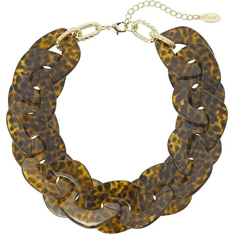 Acrylic Black Big Curb Link Chain Chunky Statement Necklace For Women