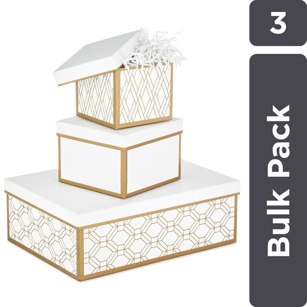 Hallmark White Paper Gift Boxes, (3 Count) 9.5"x 13"