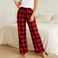 thumbnail image 5 of Ohufall Pajama Pant for Women Plaid Elastic Waist Soft Pant Sleep Lounge Comfort Casual Sleepwear, 5 of 8