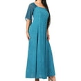 thumbnail image 4 of Sakkas Niam Women's Maxi Capelet Long Dress Celtic Medieval Renaissance Adjustable - Turquosie - L/XLP, 4 of 5