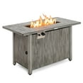 thumbnail image 1 of Patiojoy 43" Propane Fire Pit Table 50,000 BTU Outdoor Propane Gas Fire Table w/ Wood Grain Tabletop Hideaway Tank Storage, 1 of 10