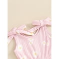 thumbnail image 5 of Bagilaanoe Toddler Baby Girl Short Jumpsuit Sleeveless Daisy Print Romper Ribbed Overalls 6M 12M 18M 24M 3T 4T Kids Shorts Summer Clothes, 5 of 7