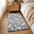 thumbnail image 5 of MMJ Glow in Dark Bath Mat Microfiber Soft Absorbent Non-Slip Machine Washable Geometric Crescent Star Pattern 23.62x15.75in, 5 of 8