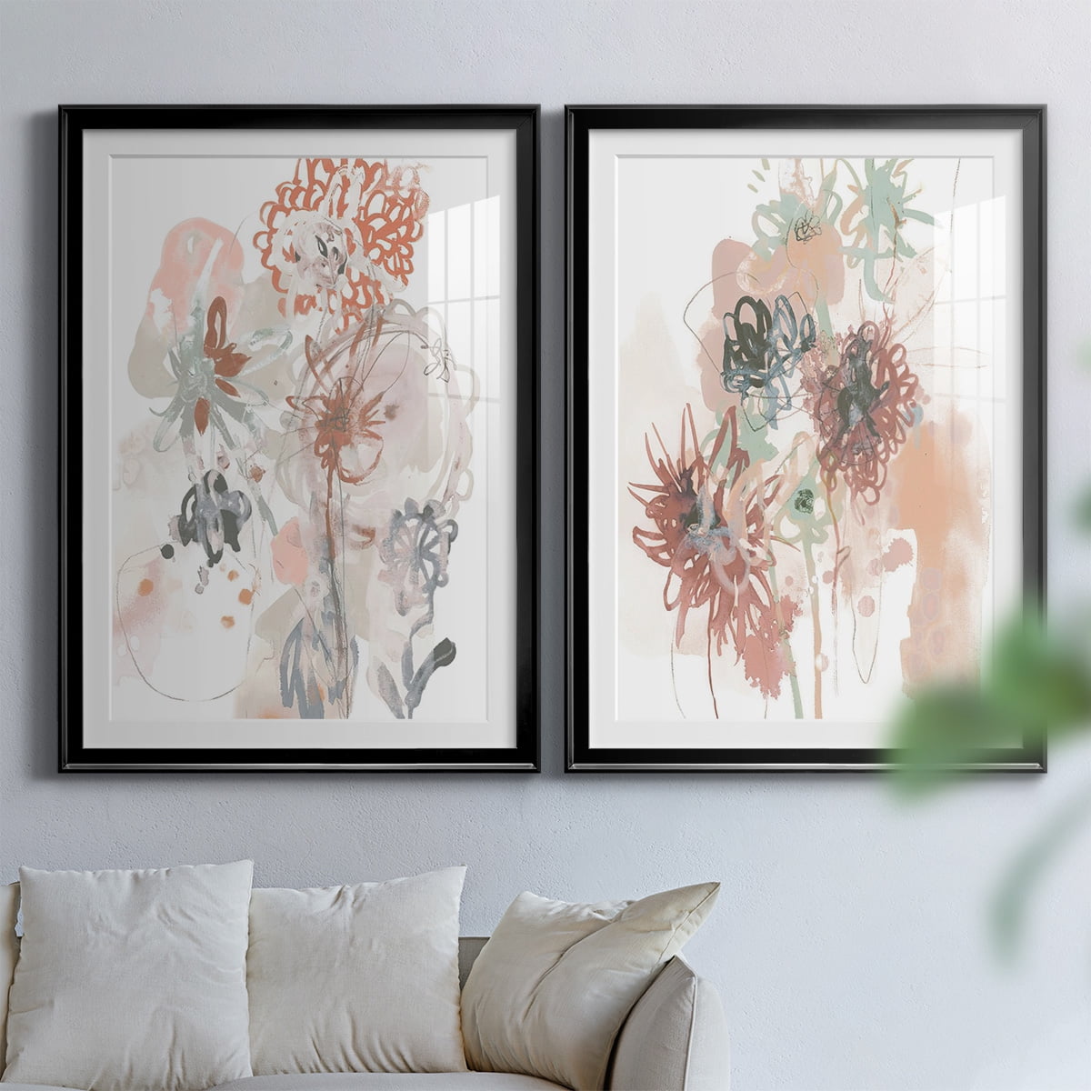 Wexford Home Petal Drift III Premium Framed Print, 26.5" x 36.5" - Ready to Hang, Black (Set of 2)
