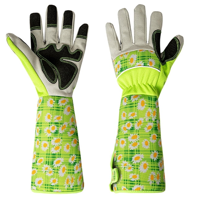 Guantes de jardinería para mujer con estampado largo, guantes para cortar rosas resistentes a las puñaladas, protección del antebrazo Adepaton Botas y Guantes