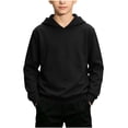 thumbnail image 3 of Children's Winter Hooded Solid Fashion Novel Hooded Long Sleeved Casual Loose And Thick Heavy Pullover Hooded Sweatshirt Top, 3 of 10