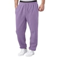 thumbnail image 3 of Nestiefly Mens Sweatpants Open Bottom Athletic Baggy Straight Leg Pants Casual Drawstring Waist Joggers with Pockets Purple 2XL, 3 of 8