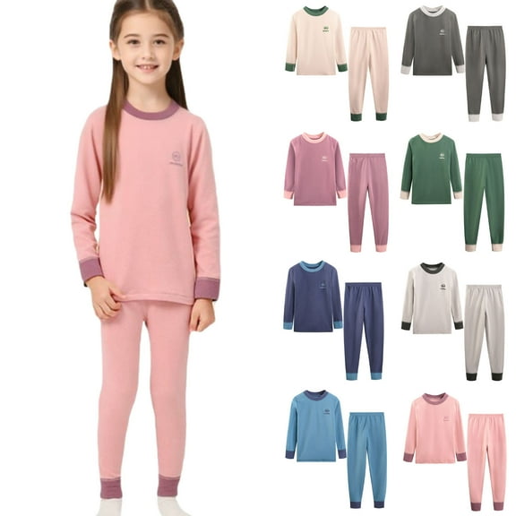 Cowsor Toddler & Kids Pajamas Set Cotton Seamless Snug fit Long Sleeve Loungewear Sleepwear 2pcs Pjs Set for Boys Girls