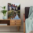 thumbnail image 5 of English Cottage Lakeside Oil Painting Canvas Print, Living Room Bedroom Kitchen Bathroom Decor, 5 of 8