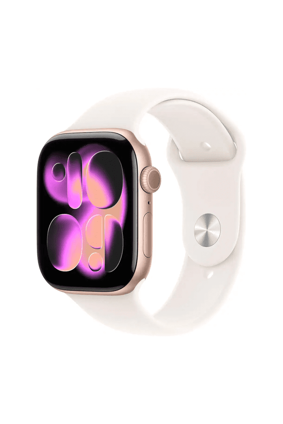 Restored Apple Watch Series 11 [GPS 46mm] Smartwatch with Rose Gold Aluminum Case with Light Blush Sport Band - M/L (Refurbished)