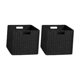 thumbnail image 5 of Cesta de almacenamiento tejida, organizador de artículos diversos, cesta decorativa para aperitivos, organizador de ropa, cesta para artículos diversos para dormitorio, cocina, Negro 2 piezas, 5 of 8