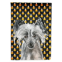 Carolines Treasures SC9536-FLAG-PARENT Chinese Crested Halloween Candy Corn Flag  multicolor