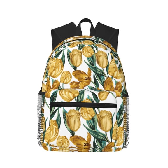 Picia Yellow Tulips Large Capacity Backpack Classic Style Backpack Casual Backpack Water-Resistant School Work Travel Outdoor Backpack