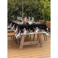 thumbnail image 2 of Outdoor Tablecloth with Umbrella Hole and Zipper, Black Christmas Rectangle Table Cloth 60x120 Inch Waterproof Tablecloth, Cute Snowman Elk Xmas Tree Winter Snowflakes Picnic Table Cover for Patio, 2 of 7