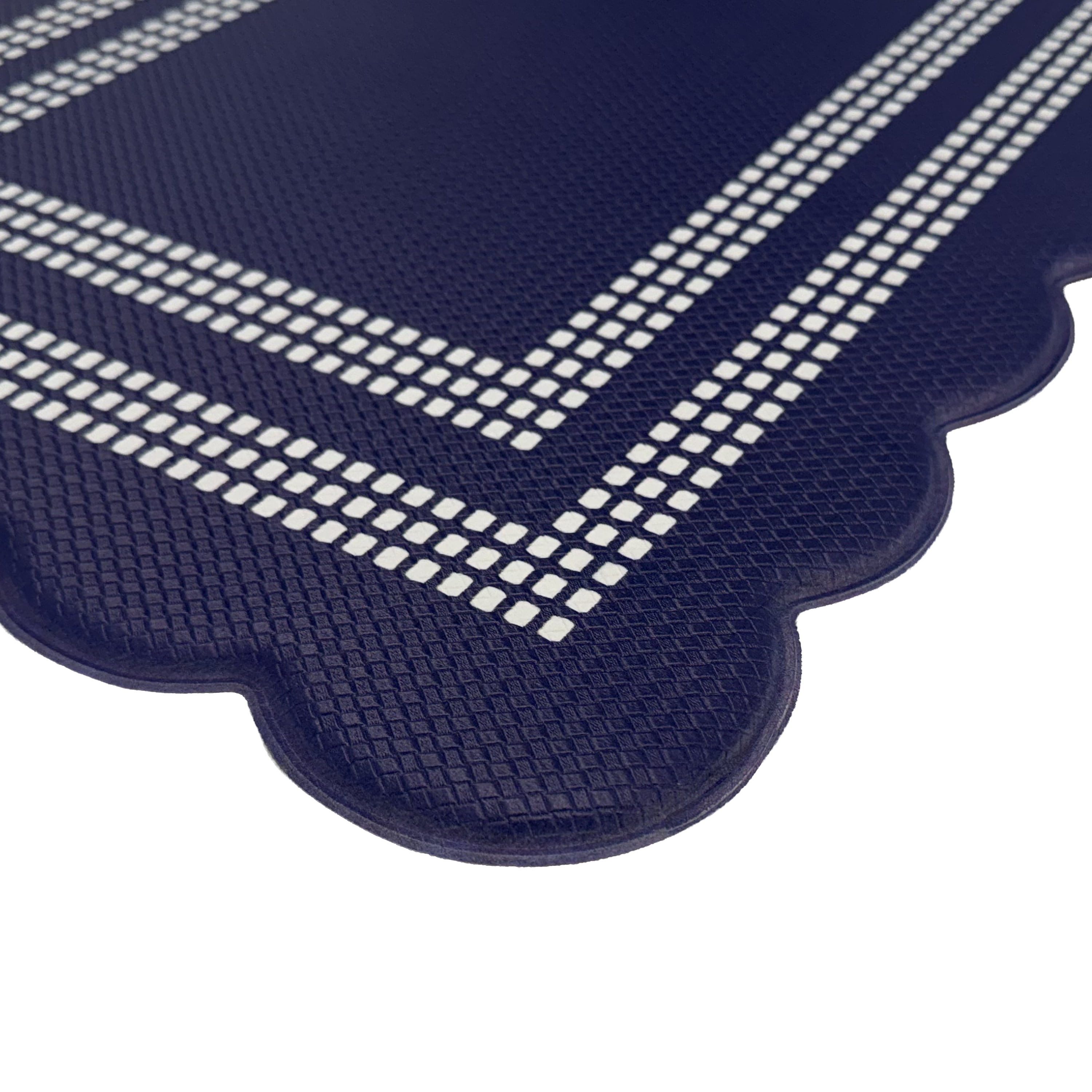 Scalloped Edge Anti-Fatigue Mat 18x30 - Remi - Navy/White