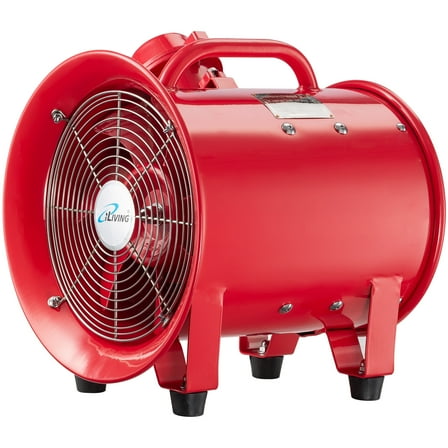iLIVING 10 Inch Explosion Proof Ventilation Fan, 350W, 1943 CFM, Red