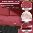 thumbnail image 5 of Kinbor 7pcs Patio Furniture Sectional Wicker Sectional Sofa Couch for 6 with Wine Red Cushions, 5 of 8