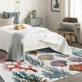 thumbnail image 4 of Coastal Rug & Home Decor - Seashell and Coral Rugs for Entryway, Front Door Mat Indoor Entrance, Washable Rugs, 3x5 Rug, Non Slip Soft Small Area Rug, Beach Theme Carpet & Room Decorations Y-&276, 4 of 7