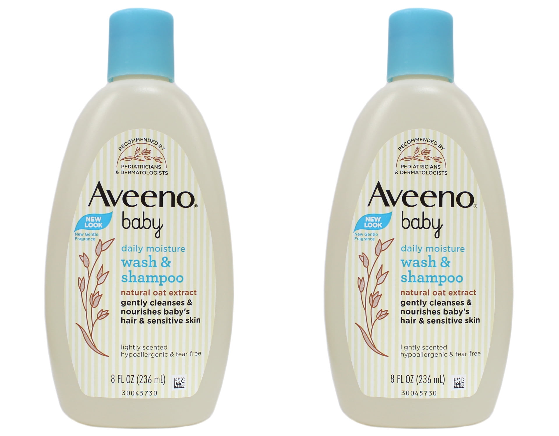 Aveeno Baby Wash & Shampoo, Lightly Scented, 8 Ounce (Pack of 2)