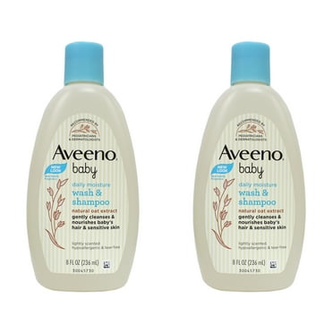 Aveeno Baby Wash & Shampoo, Lightly Scented, 8 Ounce (Pack of 2)