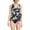 Deep Sea/Blue Floral Tropic, variant on Women's DD-Cup Side Tie Tankini Top