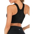 thumbnail image 6 of Women's Zip Front Closure Sports Bra Racerback Yoga Bras With Removable Pads Black S, 6 of 6