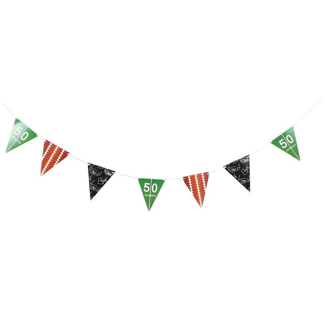EeaseMX banderín decorativo con temática de fútbol americano, banderín de fútbol, guirnalda deportiva creativa, suministros para fiestas de cumpleaños (triángulo)