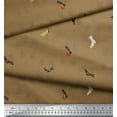 thumbnail image 3 of Soimoi Brown Cotton Voile Fabric Footprint & Shoes Fashion Print Fabric by the Yard 42 Inch Wide, 3 of 3