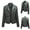 Army Green, variant on Women's Faux Leather Jacket Zip Up Quilted Shoulder Long Sleeve Moto Biker Jacket Slim Fit Crop Blazer Coat