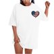 thumbnail image 4 of Camiseta de Cuello Redondo Impresa Delantera Y Trasera Del Día de la Independencia de las Mujeres, Tops Cortos Casuales para las Mujeres, 4 of 5