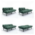 thumbnail image 6 of CARZZI LIFE 70.87" Velvet Futon Sofa Bed, Modern Convertible Sleeper Sofa Couch with Adjustable Backrest and Armrests, Tufted Loveseat Sofa with Metal Legs for Living Room, Bedroom, Apartmen, Emerald, 6 of 7