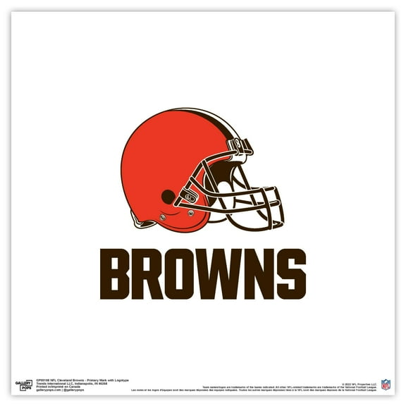 Gallery Pops NFL Cleveland Browns - Primary Mark Logotype Wall Art, Unframed Version, 12" x 12"