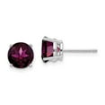 thumbnail image 4 of 14K White Gold 7mm Rhodolite Garnet Stud Earrings, 4 of 5