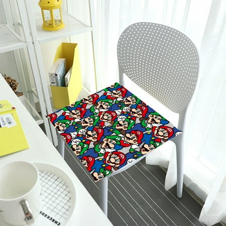 

Mario Soft Square Chair Cushion Non-slip Foam Cushion with Ties Garden Patio Home Kitchen Office Seat Cushion