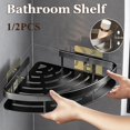 thumbnail image 2 of Estante de baño de aleación de aluminio para champú, organizador de almacenamiento de maquillaje, estante de ducha, accesorios de baño sin taladro, estante de esquina de pared, 2 of 4
