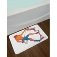 thumbnail image 2 of Indie Bath Mat, Athletic Man Climbing Up the Cliff Rocky Mountain Professional Summer Sports, Non-Slip Plush Mat Bathroom Kitchen Laundry Room Decor, 29.5 X 17.5 Inches, Blue Mauve Ginger, Ambesonne, 2 of 2