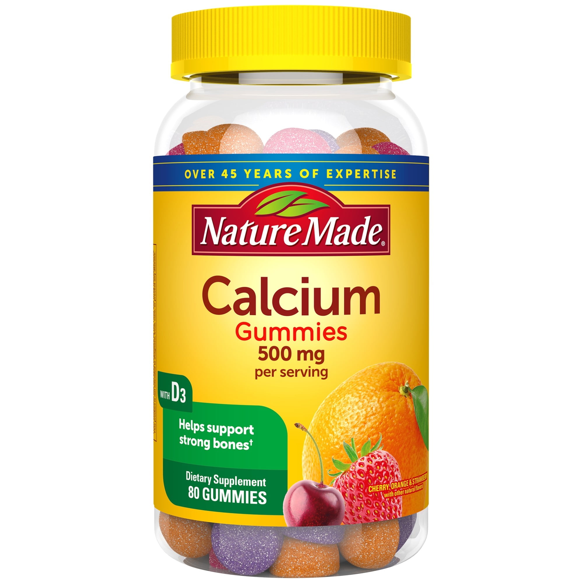 Nature Made Calcium 500 mg Gummies, 80 Count for Bone Health Walmart