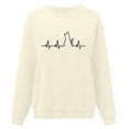 thumbnail image 3 of PEASKJP Unisex Round Neck Printed Sweatshirt With Simple Loose Handsome Lightweight Soft Fashion Top(Beige,M), 3 of 3