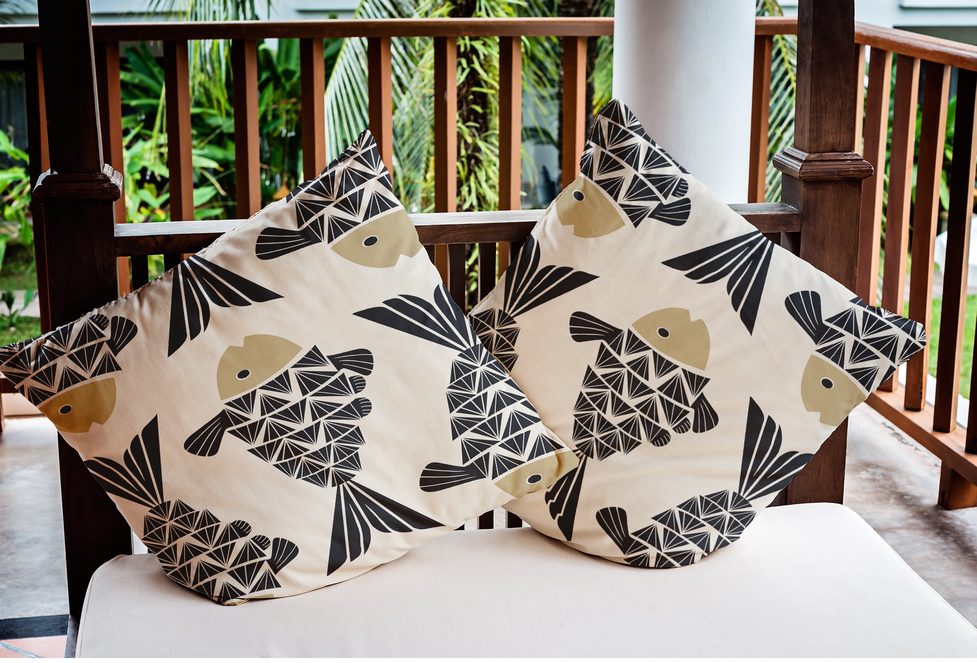 Simply Daisy 20" x 20" Big Fish Nautical Indoor/Outdoor Throw Pillow