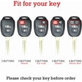 thumbnail image 2 of Key Fob Cover Compatible with Toyota 4Runner Corolla Cross Tacoma Tundra RAV4 Highlander Sequoia Prius 2012-2024 Leather 3 Button Keychain Case Holder Protector,2 Button Black, 2 of 9