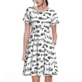 thumbnail image 1 of Disketp Fish Bones para Vestido de Manga Corta para Mujeres, Vestidos de Verano para Mujeres, Casual y Holgado para la Playa, 1 of 6