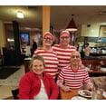 thumbnail image 6 of Adult Red and White Striped Shirt Outfit Halloween Cosplay Costume Shirt Hat Glasses, 6 of 6