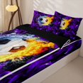 thumbnail image 3 of Homewish Soccer Sport Theme Zipper Twin Comforter Sets with Fitted Sheet and 2 Pillowcases,Football Game Zipper Bedding Set For Ball Lovers,Black Reversible,4 Pieces, 3 of 7
