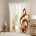thumbnail image 3 of Homewish Pop Music Melody Curtains Pack of 2 (42x84 Each), Chic Musical Note Curtains Blackout, Watercolor Artwork Bedroom Curtains, Blackout Curtains Room Decor, 3 of 6